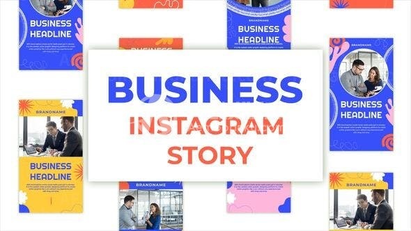 手机端企业商务业务宣传版式AE模板