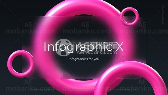 卡通元素数据信息统计图表展示AE模板