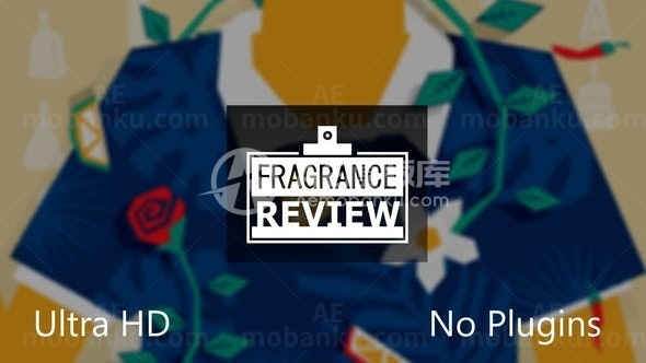 平面动画效果香水点评标志AE模板