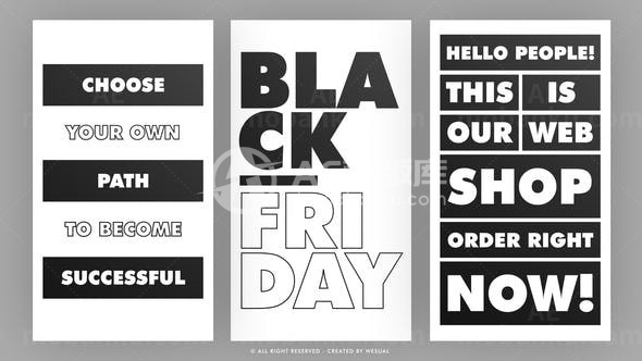 手机端文字标题字幕版式AE模板