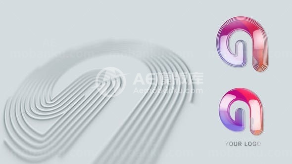 多笔画轮廓线演绎标志展示AE模板