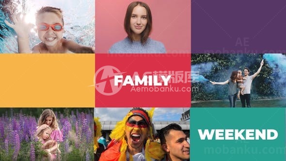 快速踏脚节奏动态照片幻灯片AE模板