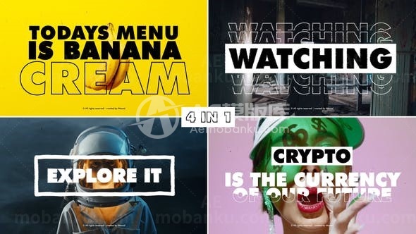 动态快速文字标题版式片头AE模板