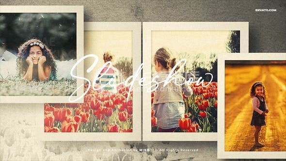 简洁相框照片视频幻灯片AE模板