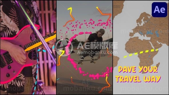 惊奇动态轮廓线条工具展示AE模板