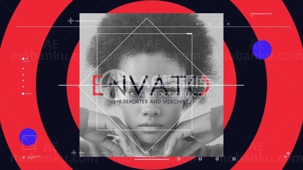 抽象时尚动态文字标题片头展示AE模板