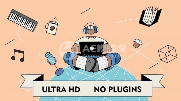 卡通风格提升能力宣传展示片头AE模板