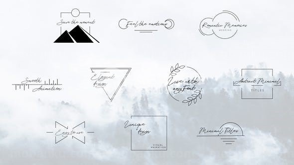 简洁动态图形边框修饰文字标题AE模板