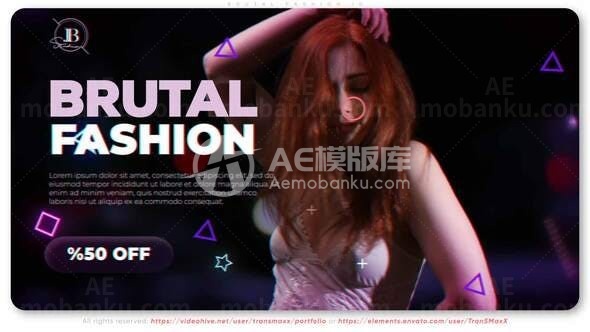 霓虹时尚闪烁时装秀视频展示AE模板