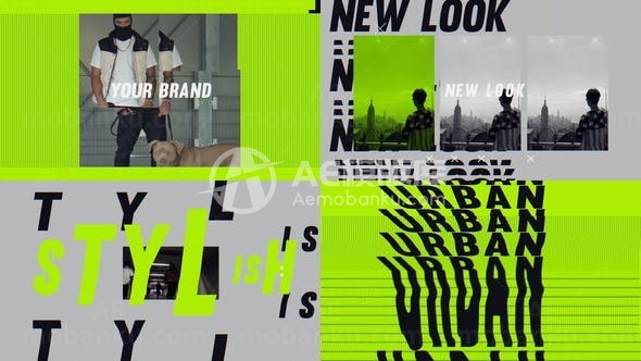 活力动态版式文字标题字幕展示AE模板