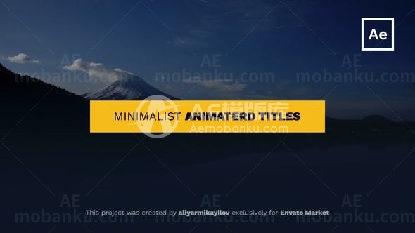 简洁动画卷轴效果文字标题AE模板