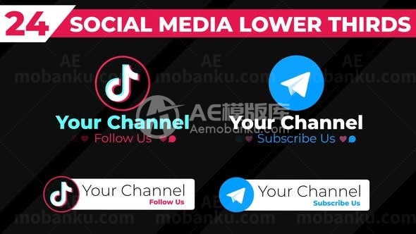 现代风格社交媒体字幕包AE模板