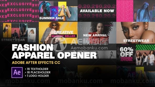 快速踏脚节奏时尚服装展示片头AE模板