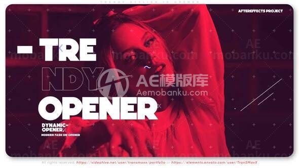 新潮时髦活力时装展示片头AE模板