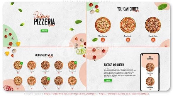 披萨外卖宣传推广促销展示AE模板