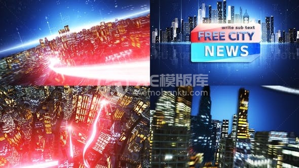 城市新闻栏目片头包装展示AE模板