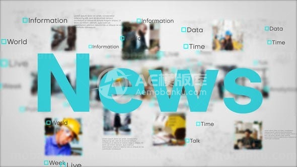 简洁白色新闻栏目片头图片视频展示AE模板