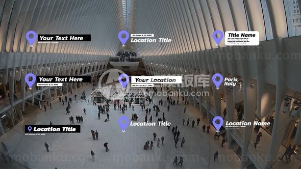 坐标呼出文字标题字幕展示AE模板