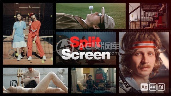 快速分屏切换展示图片视频AE模板