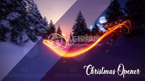 霓虹文字粒子效果圣诞片头AE模板