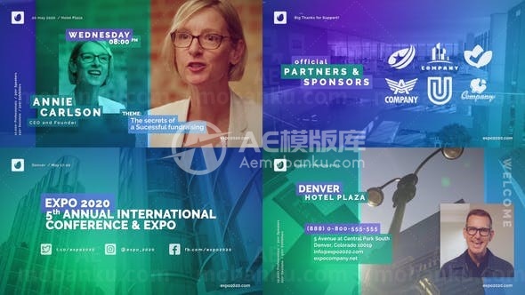 现代图文视频会议活动宣传展示AE模板