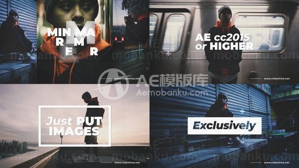 简洁动感节奏故障效果宣传片AE模板