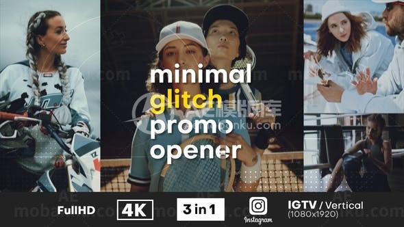 简洁故障效果体育运动宣传片AE模板