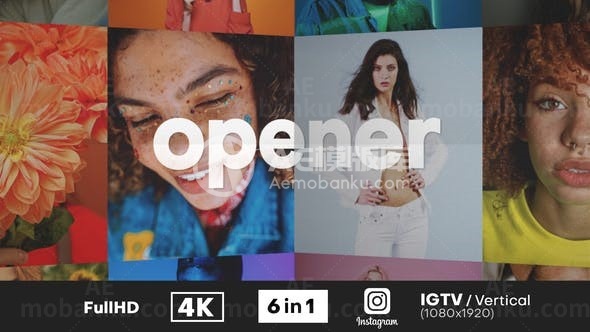 动感踏脚节奏马赛克效果照片墙片头AE模板