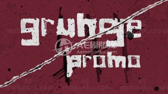 快速节奏朋克杂渍效果撕纸切换AE模板