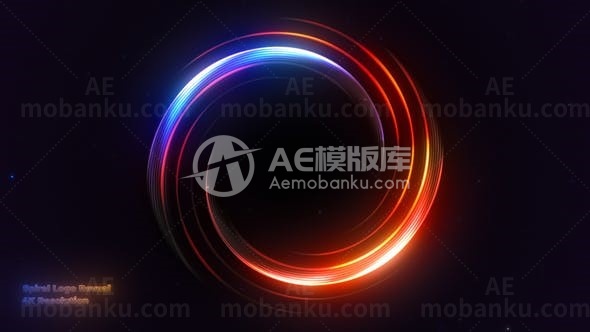 光线旋涡螺旋揭示标志展示AE模板