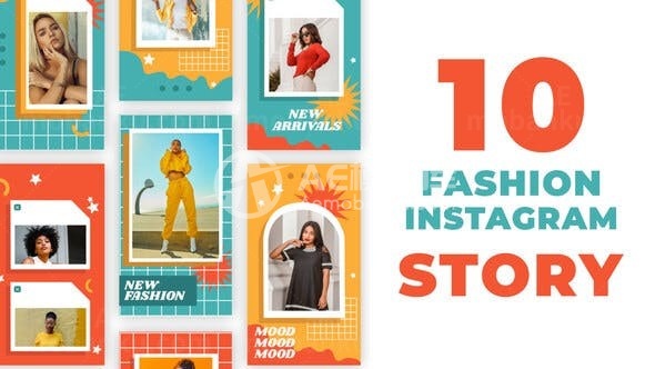 手机端时髦时尚服装宣传促销展示AE模板