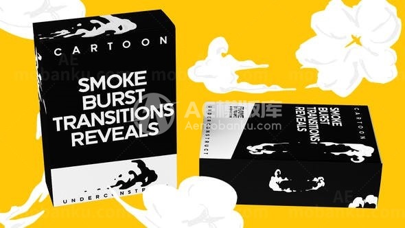 卡通快速流体烟雾飞溅效果AE模板