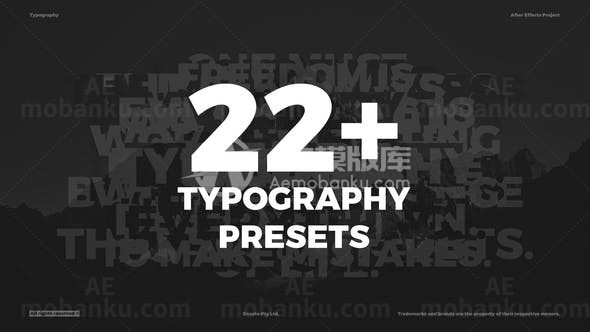 动画文字版式标题字幕展示AE模板