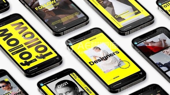 手机端时尚周宣传展示视频包AE模板