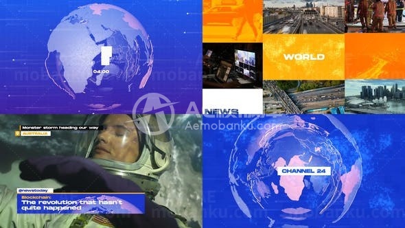 动感节奏新闻频道栏目包装AE模板