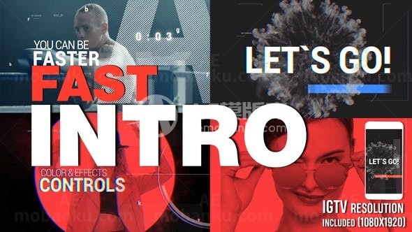 快速踏脚节奏动态片头展示AE模板