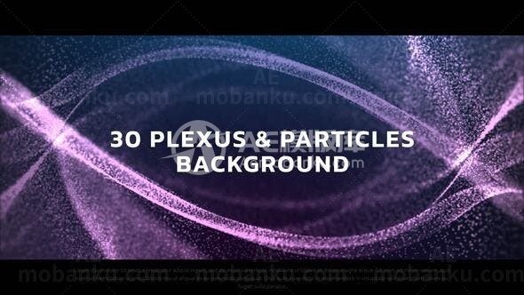 抽象虹光粒子特效背景展示AE模板