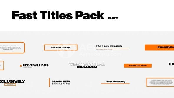 快速动感现代文字标题字幕展示AE模板