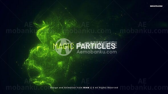 魔法粒子特效文字标题字幕展示AE模板