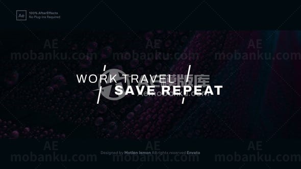 动态简洁文字标题动态切入效果展示AE模板