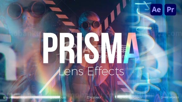 棱镜透镜效果图片视频展示AE模板