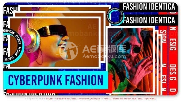 赛博朋克风格时尚宣传展示AE模板