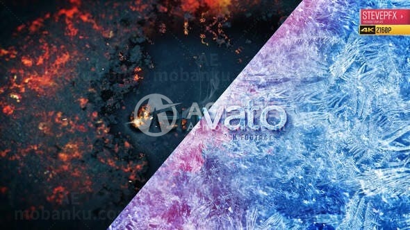 火焰变冷却冰Logo演绎AE模板