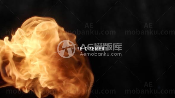 动态燃烧的火焰转换标志演绎AE模板