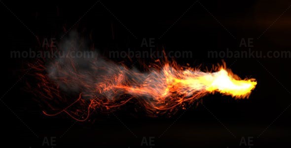 快速火焰转换标志演绎AE模板