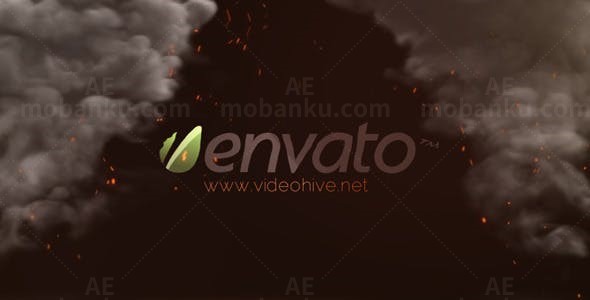 爆炸式火焰风暴标志演绎AE模板