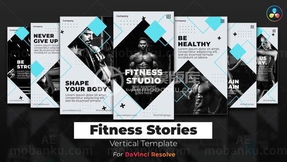 健身故事图片动态演绎AE模板