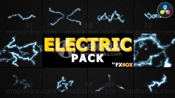 闪电特效字幕快速切换AE模板