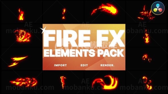 火焰快速闪电切换AE模板