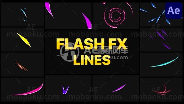 炫彩闪电元素图片视频展示AE模板